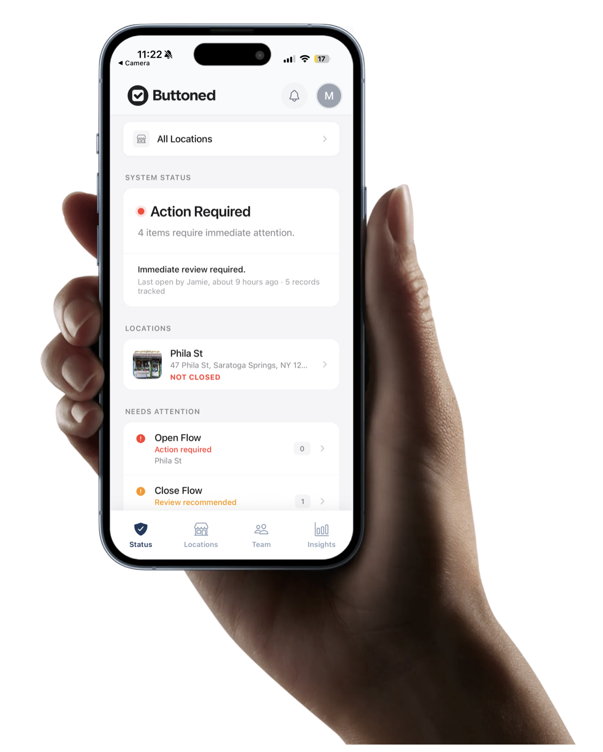 Buttoned app on iPhone